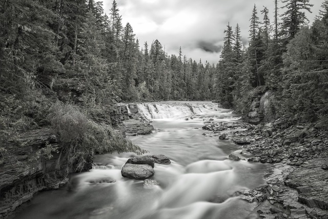 Glacier National Park river falls